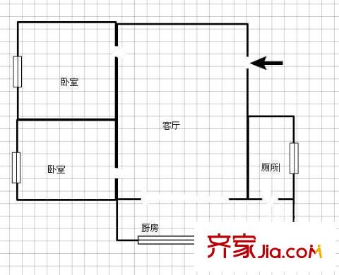 黔靈公園 2室 戶型圖