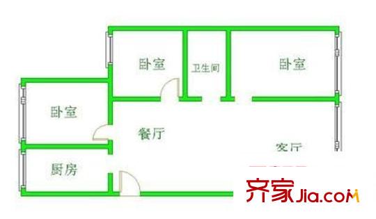 麒龍家園 3室 戶型圖