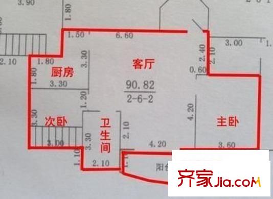 銀泰花園 3室 戶型圖
