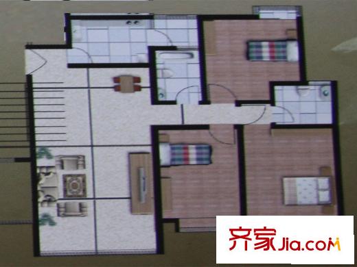 騏正天驕南苑戶型圖A2 3室1廳2衛(wèi)1廚