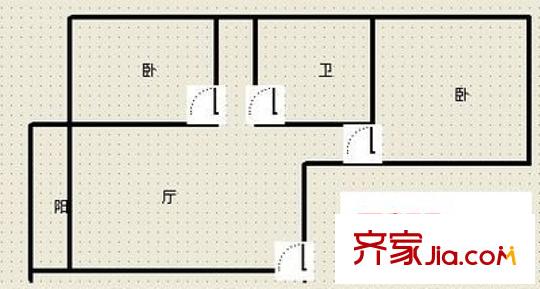 五柳街住宅小區(qū) 2室 戶型圖
