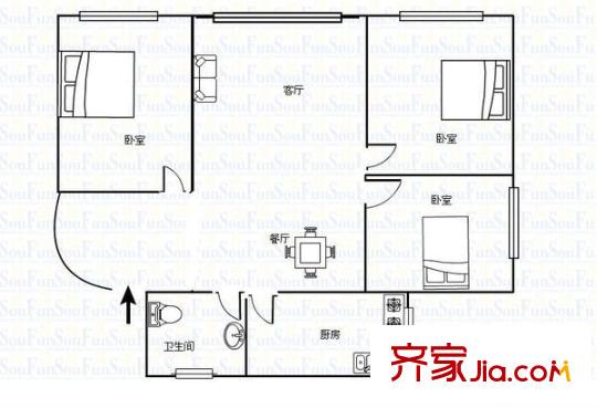 龍?；▓@ 3室 戶型圖