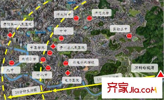 萬(wàn)科玲瓏灣區(qū)位示意圖