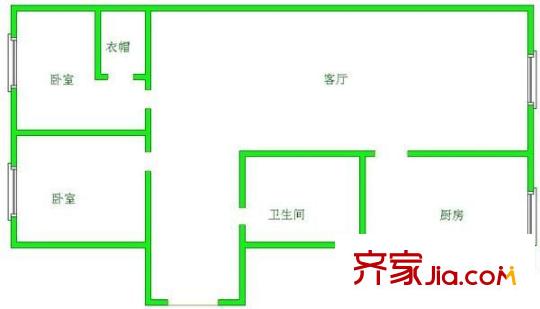 柳灣小區(qū) 2室 戶型圖