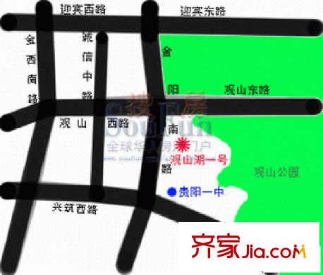觀山湖1號交通圖