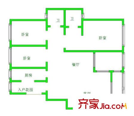 觀山湖1號(hào) 3室 戶(hù)型圖