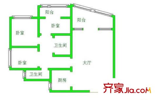 卓越時(shí)代大廈 3室 戶型圖