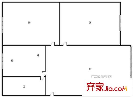 市西路浣沙巷工商局宿舍 3室 戶型圖