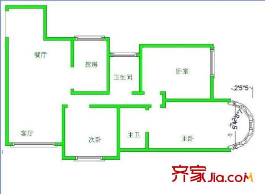 恒生大廈 3室 戶型圖