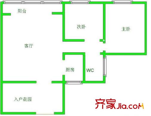 玉田壩高層住宅 2室 戶型圖