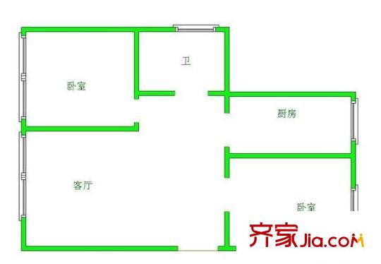 玉田壩高層住宅 2室 戶型圖
