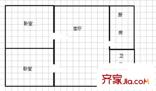 五柳小區(qū) 2室 戶型圖