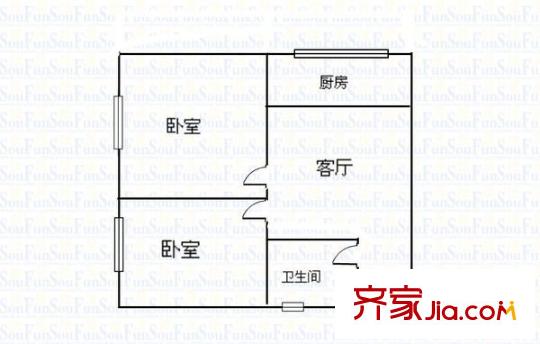 五柳小區(qū) 2室 戶型圖