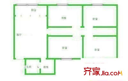 榕筑花園一區(qū) 3室 戶型圖