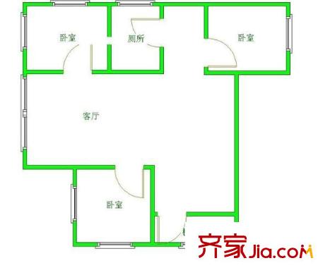 黔靈公園 3室 戶型圖
