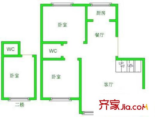 黔靈公園 3室 戶型圖