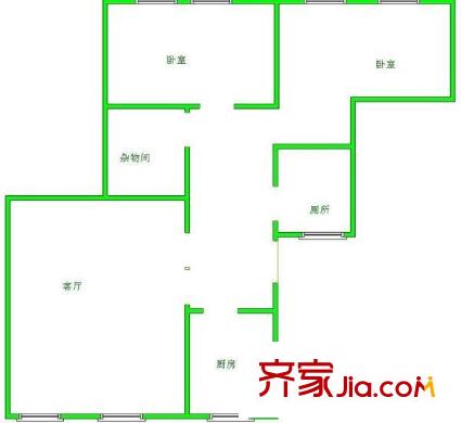麒龍家園 2室 戶型圖
