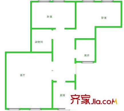 麒龍家園 2室 戶型圖