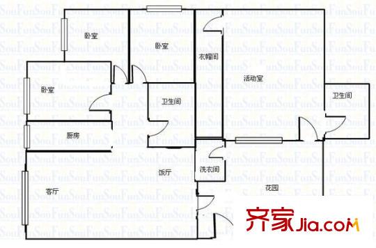興居園小區(qū) 4室 戶型圖