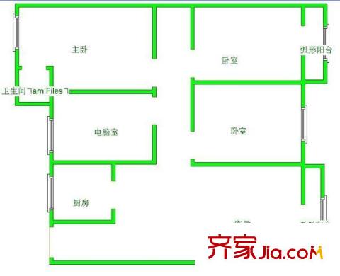 龍祥大廈 4室 戶型圖