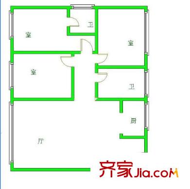 天璽華庭 3室 戶型圖