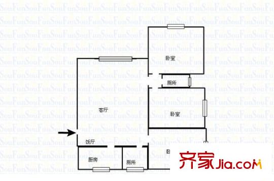 蠻坡世紀(jì)園二期 3室 戶型圖