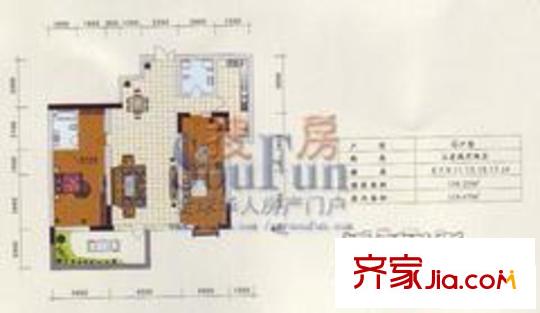 靖陽宏橋水岸戶型圖3室2廳2衛(wèi)1廚