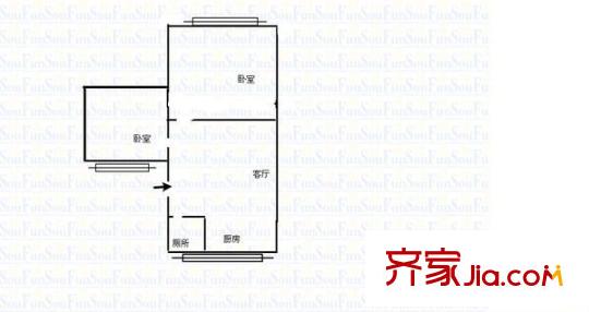 東方大廈 2室 戶型圖
