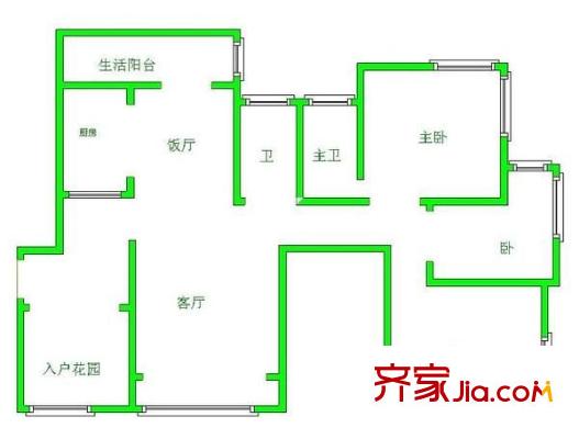 觀山湖1號(hào) 3室 戶(hù)型圖