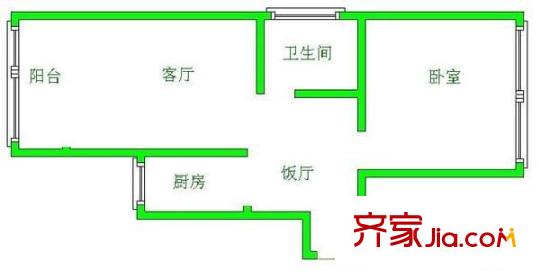 卓越時(shí)代大廈 1室 戶型圖