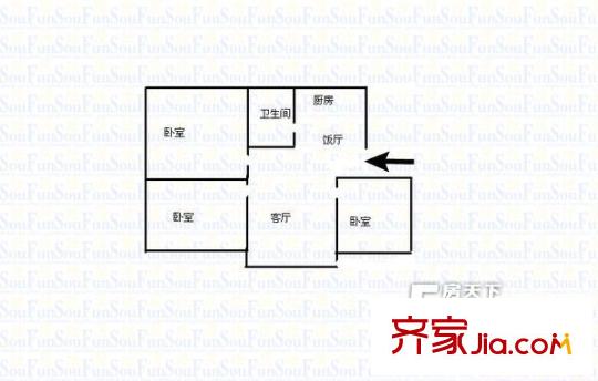 云豐小區(qū)戶型圖409598813900 3室2廳1衛(wèi)1廚