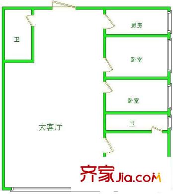 飛山街小區(qū) 3室 戶型圖