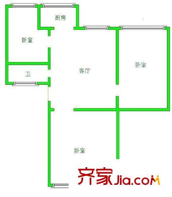 飛山街小區(qū) 3室 戶型圖