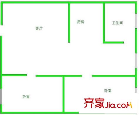 飛山街小區(qū) 2室 戶型圖
