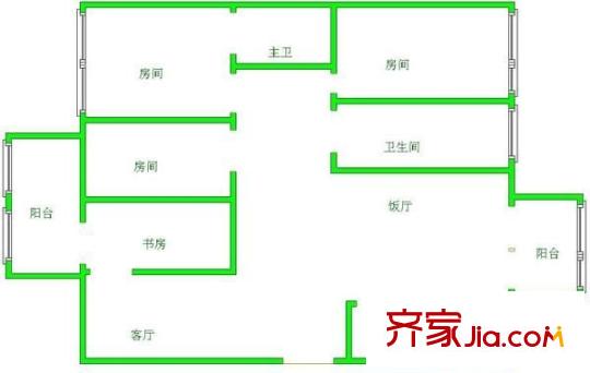恒生大廈 3室 戶型圖