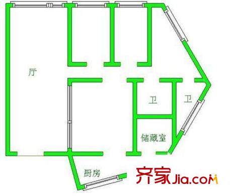恒生大廈 4室 戶型圖