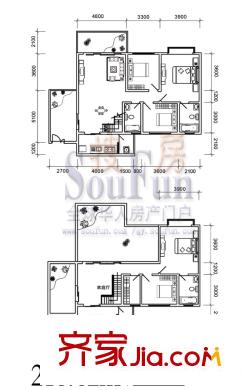 天然居戶型圖花園B組團(tuán)2#樓躍式 7室3廳3衛(wèi)1廚