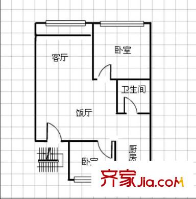 沙沖路加油站旁民宅 2室 戶型圖