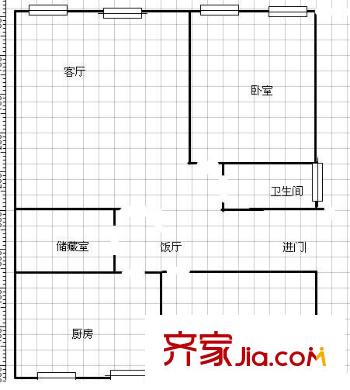 沙沖路加油站旁民宅 2室 戶型圖