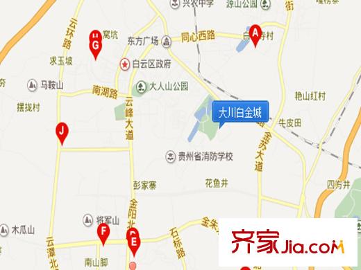 大川白金城交通圖