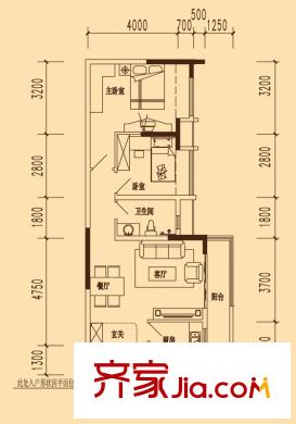 萬科勁嘉金域華府戶型圖輕舞飛揚(yáng)高層標(biāo)準(zhǔn)層戶型 2室2廳1衛(wèi)1廚