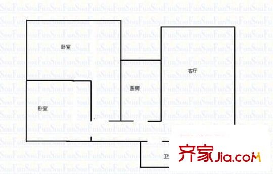 興居園小區(qū) 2室 戶型圖