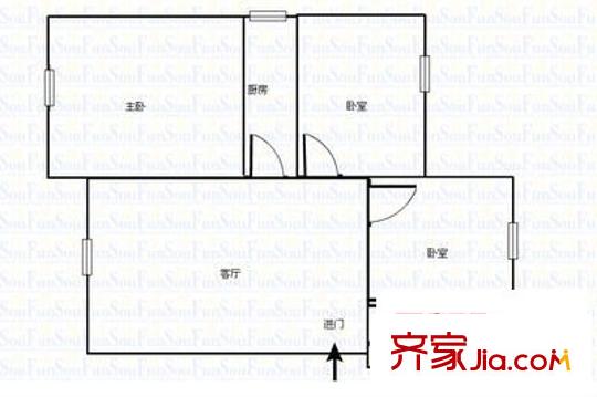 興居園小區(qū) 3室 戶型圖