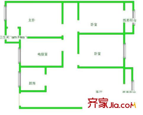 龍祥大廈 4室 戶型圖