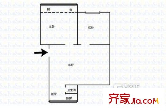 富水南路74號(hào)銀行宿舍 戶型圖1