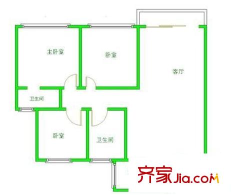 天璽華庭 3室 戶型圖