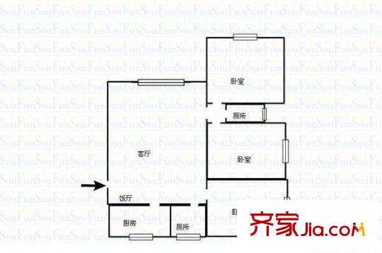 蠻坡世紀(jì)園二期 3室 戶型圖