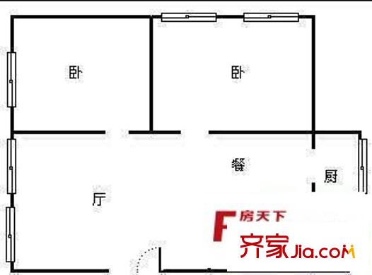 解放西路交警支隊宿舍 3室 戶型圖