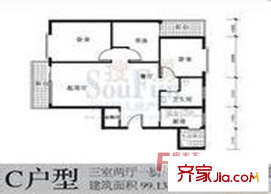 大興星城多倫多 3室 戶型圖