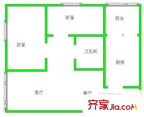 卓越金商地帶小區(qū)戶型圖卓越經(jīng)商地帶 戶型圖4 2室2廳1衛(wèi)1廚